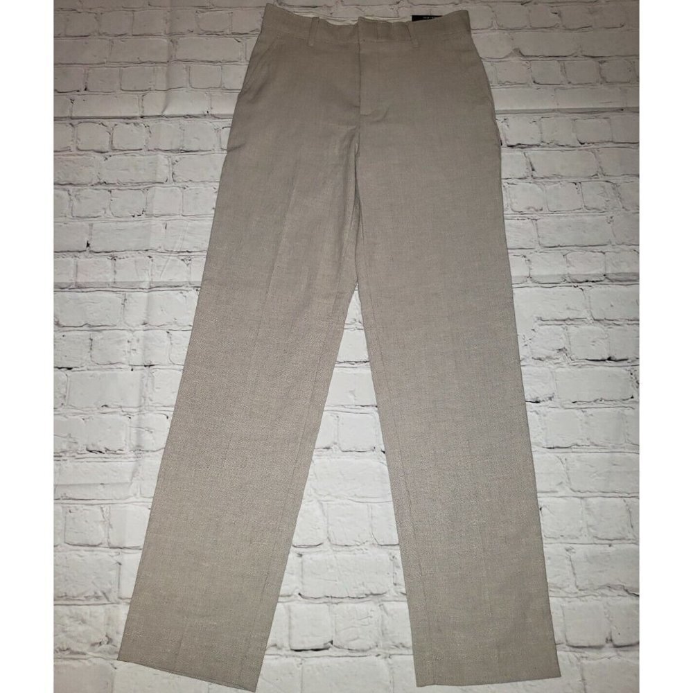 Nwt Van Heusen Flex Boys Size 12 Slim Beige Dress Pants